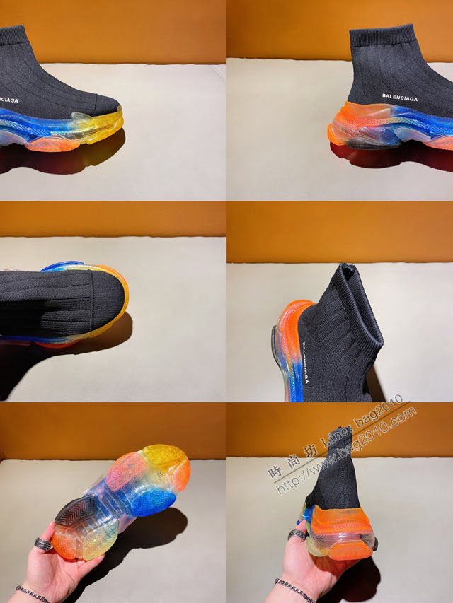 Balenciaga經典款男女鞋 巴黎世家頂級版本Triple-s高幫襪子鞋 巴黎世家復古做舊慢跑鞋 Balenciaga情侶款老爹鞋  hdbl1183